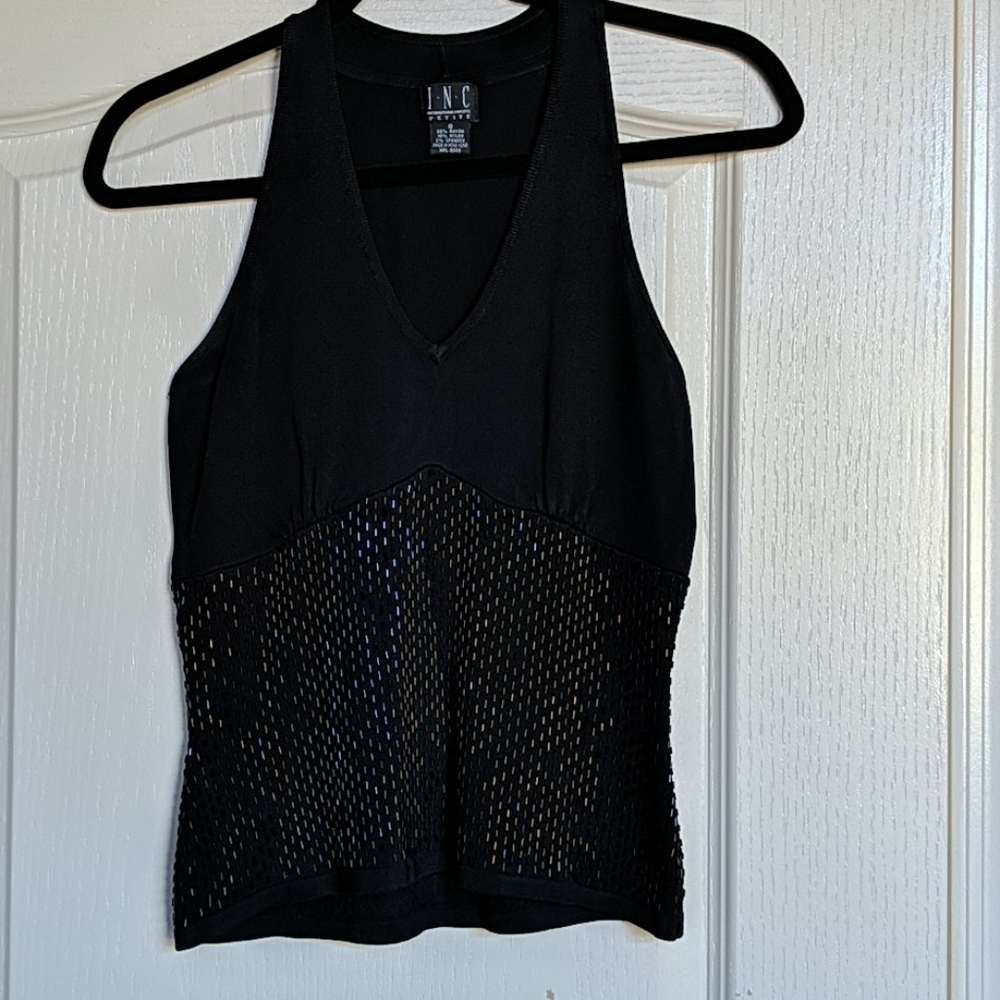 INC beaded halter top